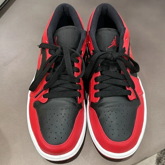 Jordan Women's Red and Black Sneakers - Picture 6 of 9